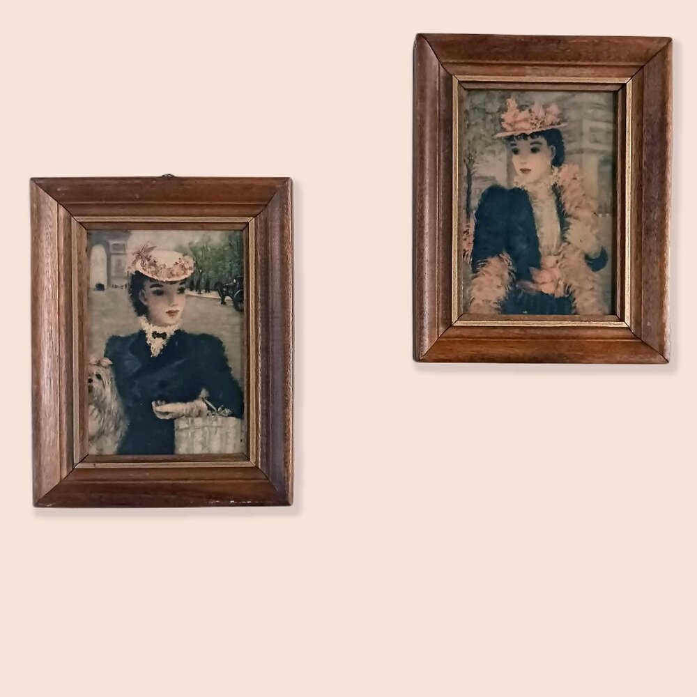 Set Of 2 Vintage 1950s Huldah Parisian Prints